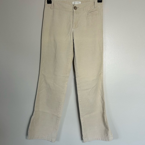 Vintage Banana Republic Beige Wide-leg Split-hem Corduroy Pants - Picture 1 of 10